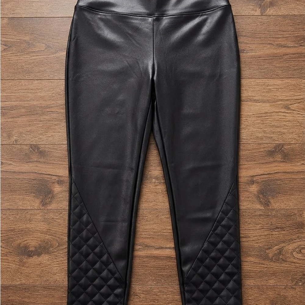 Torrid Faux Leather Quilted Leggings - Black; size 2(2XL/18-20)